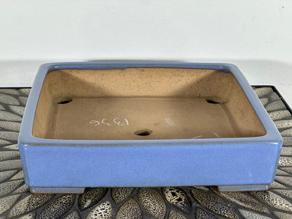 Preowned Japanese Tokoname Glazed Shallow Square Bonsai Pot Yamafusa - 9.75” By 2.25”