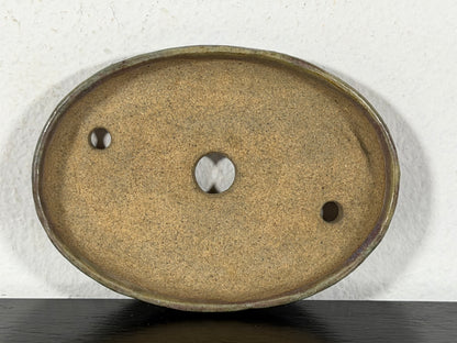 Preowned Vintage Japanese Tokoname Glazed Shallow Bonsai Pot - 3.25” By 2 3/8”