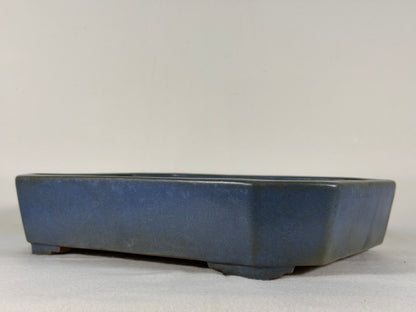 Preowned Japanese Tokoname Glazed Rectangular Bonsai Pot Yamafusa - 11” By 8.5”