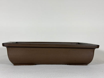 Preowned Japanese Tokoname Unglazed Rectangular Bonsai Pot - 10.5” By 7.25”