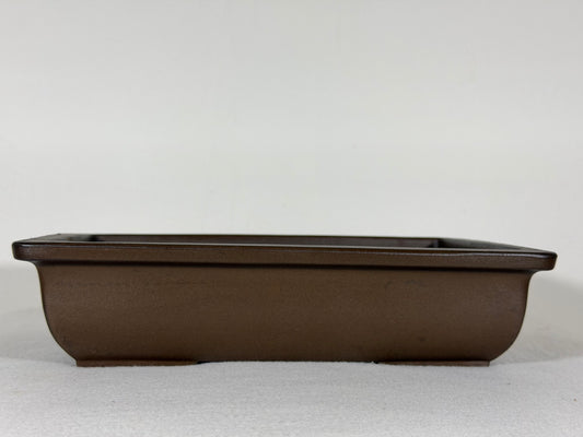 Preowned Japanese Tokoname Unglazed Rectangular Bonsai Pot - 10.5” By 7.25”