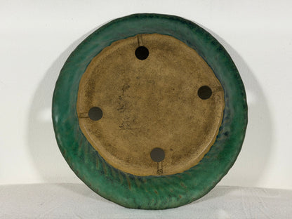 Preowned Japanese Tokoname Glazed Nanban Style Bonsai Pot Yamafusa - 9.75” By 1.75”