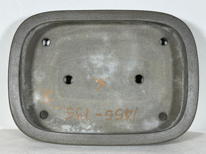 Preowned Japanese Tokoname Unglazed Rectangular Bonsai Pot Seizan - 12.75” By 9”