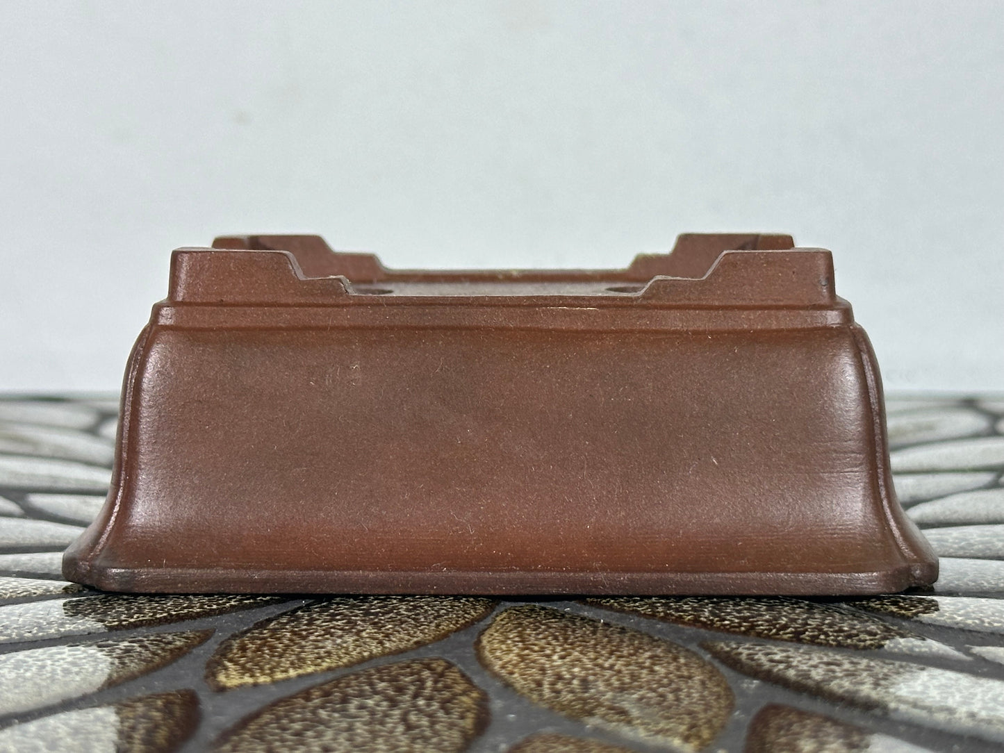 Preowned Japanese Tokoname Unglazed Rectangular Bonsai Pot - 4.25” By 3.25”