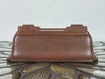 Preowned Japanese Tokoname Unglazed Rectangular Bonsai Pot - 4.25” By 3.25”