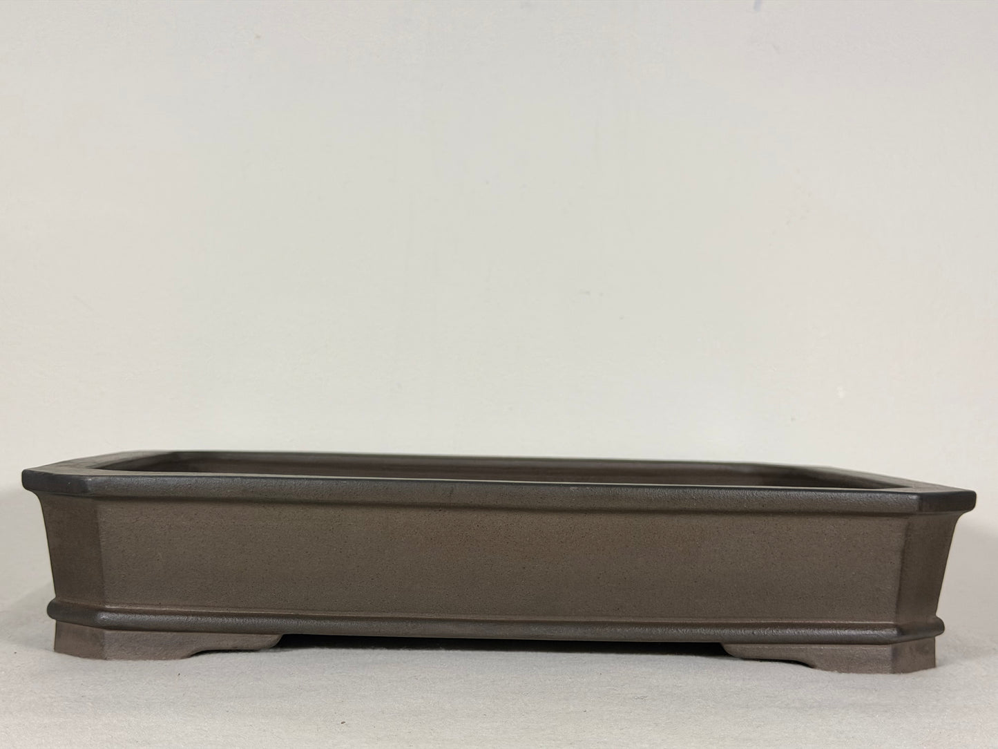 Preowned Japanese Tokoname Unglazed Rectangular Bonsai Pot Gyouzan Nakano - 13.75” By 9.75”
