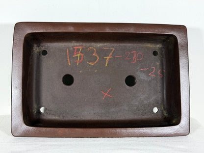 Preowned Japanese Tokoname Unglazed Rectangular Bonsai Pot Yamaaki - 12.25” By 8”