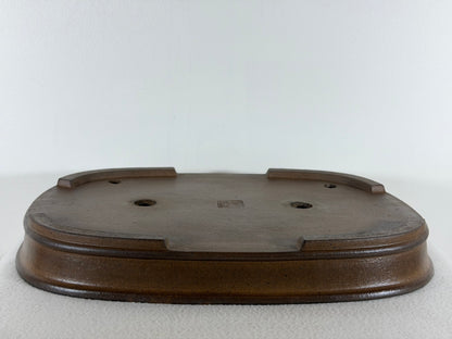 Preowned Japanese Tokoname Unglazed Rectangular Shallow Bonsai Pot Seizan - 15.25” By 11”
