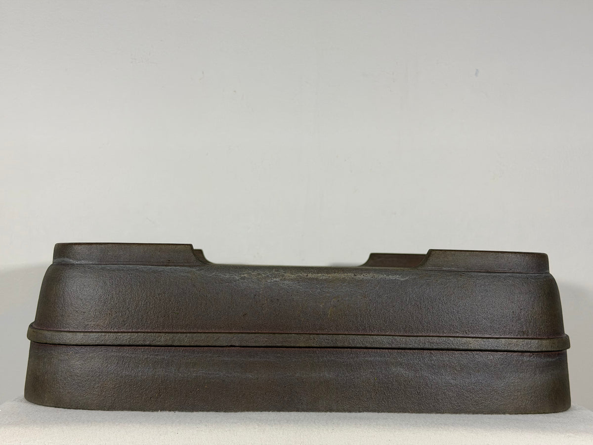 Preowned Japanese Tokoname Unglazed Rectangular Bonsai Pot Kisen - 16.25” x 13” x 4 3/8”