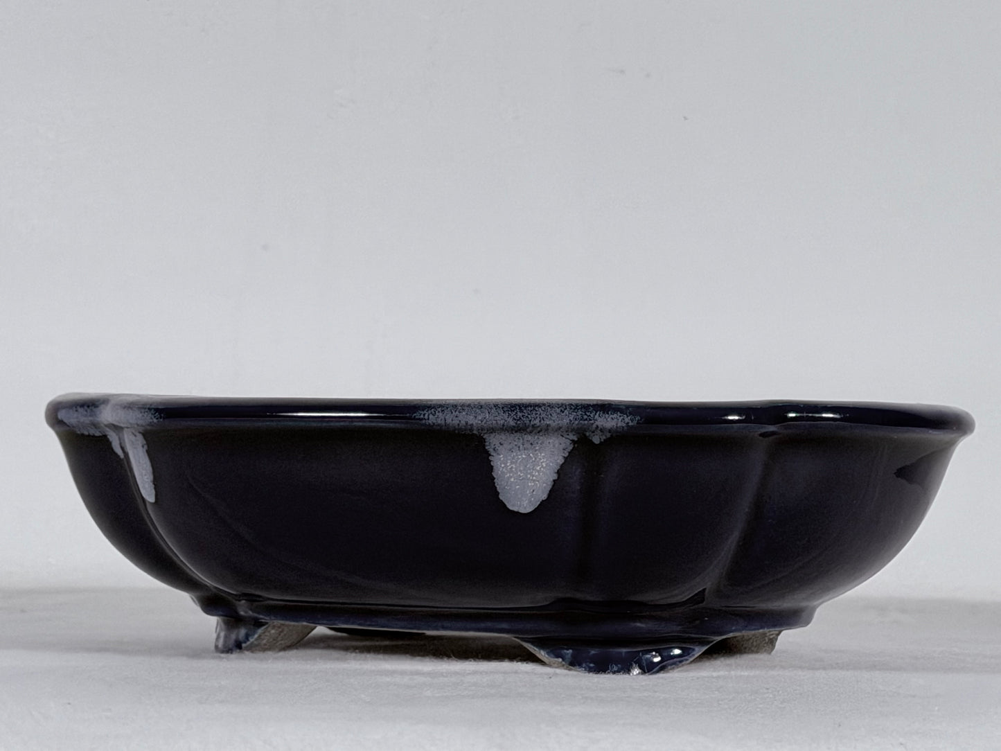 Preowned Japanese Tokoname Glazed Mokko Style Bonsai Pot Satomi - 8” By 7”