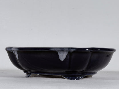 Preowned Japanese Tokoname Glazed Mokko Style Bonsai Pot Satomi - 8” By 7”