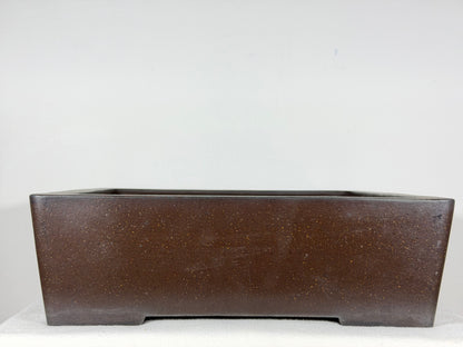 Preowned Japanese Tokoname Unglazed Square Bonsai Pot Syousen - 14.5” By 4.5”