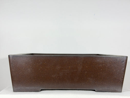 Preowned Japanese Tokoname Unglazed Square High Quality Bonsai Pot Syousen - 14.5” By 4.5”