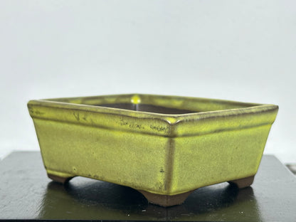 Preowned Japanese Tokoname Rectangular Bonsai Pot - 3.5” By 2 7/8”
