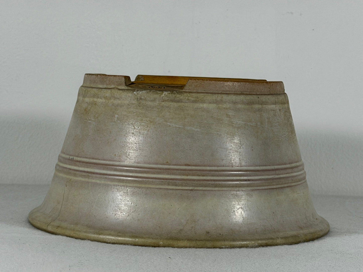 Preowned Japanese Tokoname Glazed Round Bonsai Pot Yamaaki - 8” By 4”