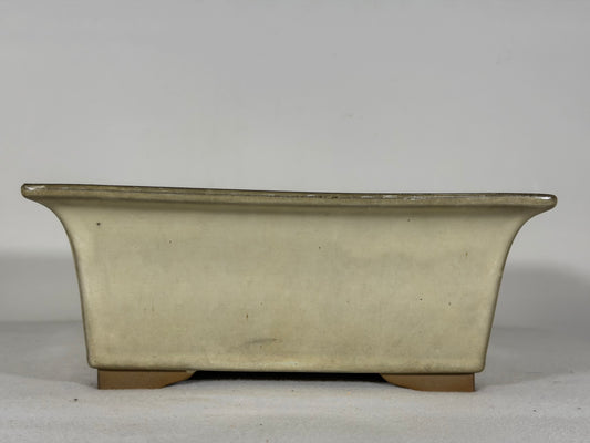 Preowned Japanese Tokoname Glazed Rectangular Bonsai Pot - 8.5” By 6.75”