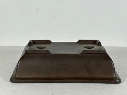 Preowned Japanese Tokoname Unglazed Rectangular Bonsai Pot - 8.25” By 6”