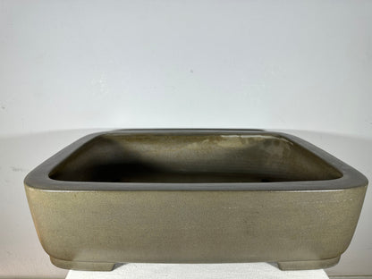 Preowned Japanese Tokoname Unglazed Rectangular Bonsai Pot Seizan - 22.25” By 16.25”