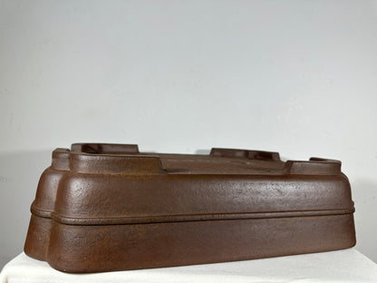 Preowned Japanese Tokoname Unglazed Rectangular Bonsai Pot Keizan - 18.5” By 14”