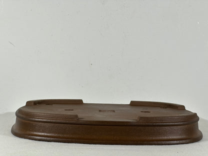 Preowned Japanese Tokoname Unglazed Rectangular Shallow Bonsai Pot Seizan - 12.25” By 9.25”