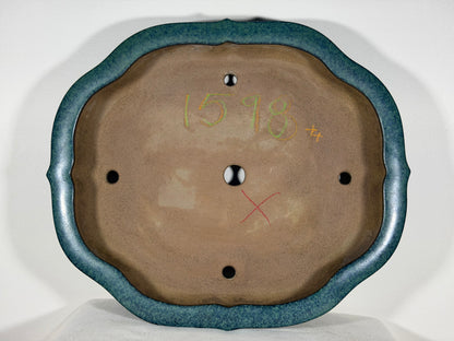 Preowned Japanese Tokoname Glazed Rinka Style Bonsai Pot Hekisui - 19” By 16.25”