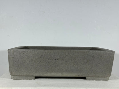 Preowned Japanese Tokoname Unglazed Rectangular Bonsai Pot Seizan - 13.75” By 9.75”