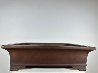 Preowned Japanese Tokoname Unglazed Rectangular Bonsai Pot Yamaaki - 21” By 16”