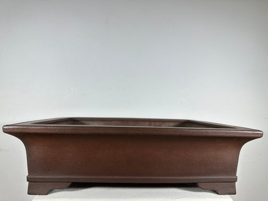 Preowned Japanese Tokoname Unglazed Rectangular Bonsai Pot Yamaaki - 21” By 16”