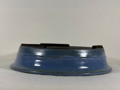 Preowned Japanese Tokoname Glazed Round Bonsai Pot Yamaaki - 11.25” By 2.5”