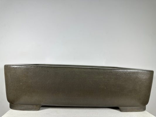 Preowned Japanese Tokoname Unglazed Rectangular Bonsai Pot Seizan - 19” By 13.75”