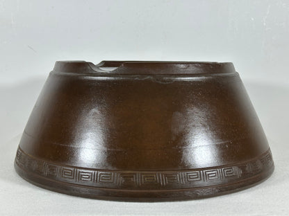 Preowned Japanese Tokoname Unglazed Round Bonsai Pot - 12.25” By 4 7/8”