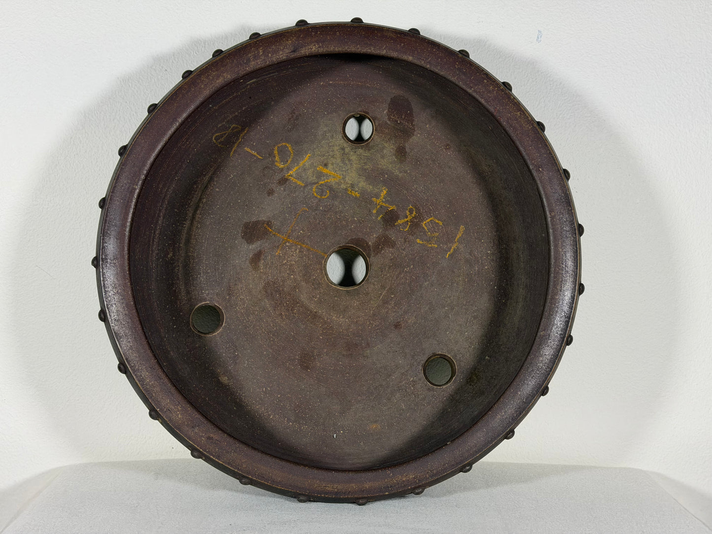 Preowned Japanese Tokoname Drum Style Bonsai Pot - 12.5” By 3 3/8”
