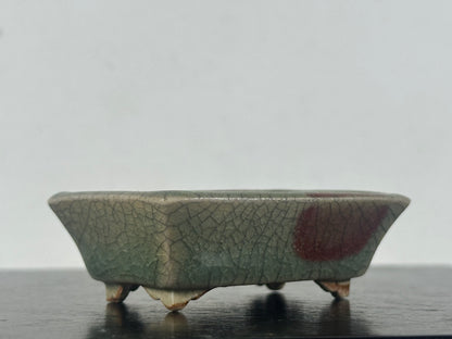 Preowned Vintage Japanese Rectangular Bonsai Pot By EIMEI - 2.5” By 1.75”