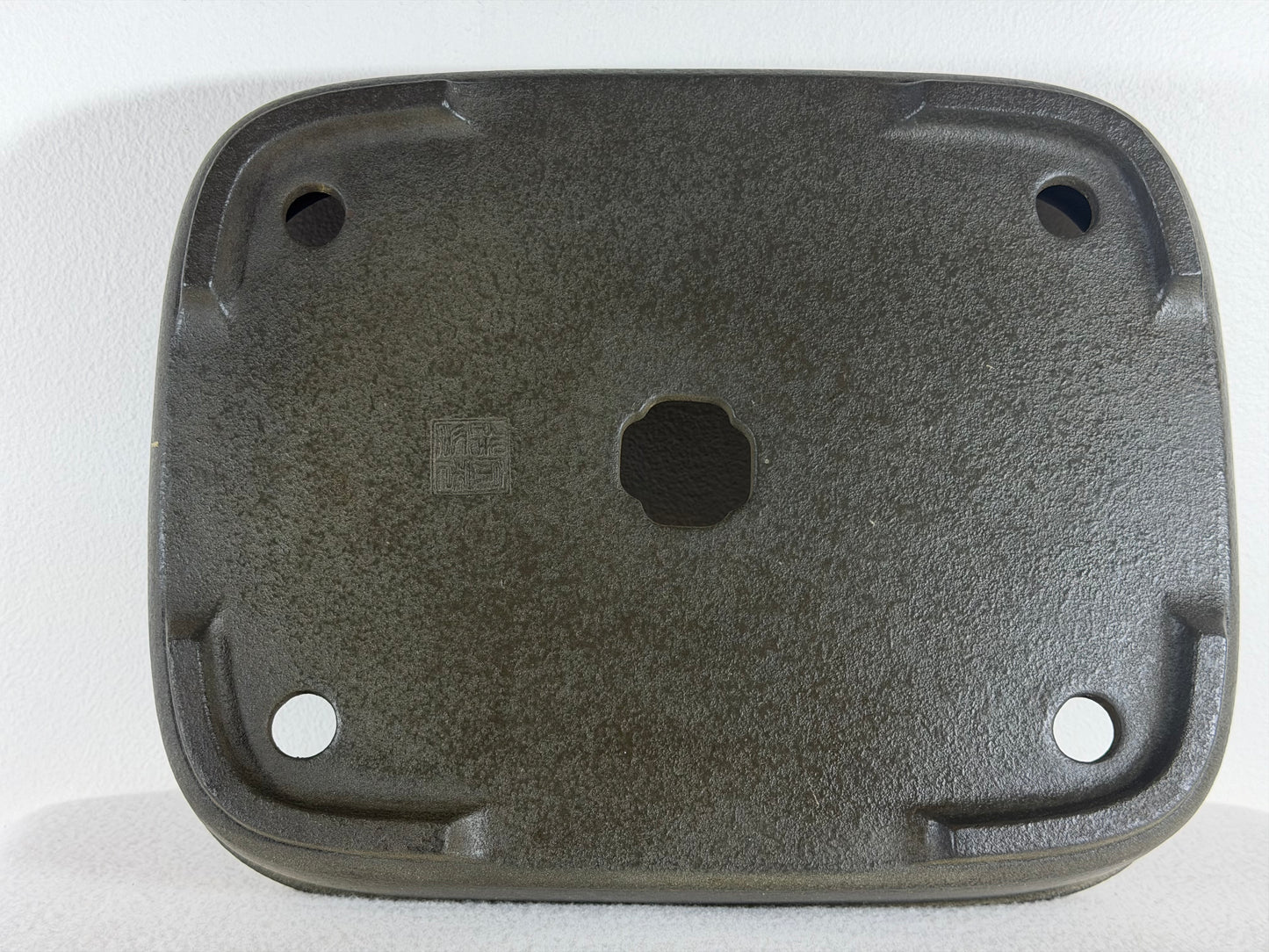 Preowned Vintage Japanese Tokoname Unglazed Rectangular Bonsai Pot Aiba Koyo - 12.5” By 10”