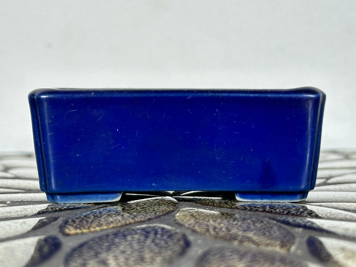 Preowned Vintage Japanese Tokoname Glazed Rectangular Bonsai Pot Jyuetu - 3.25 By 2.25”