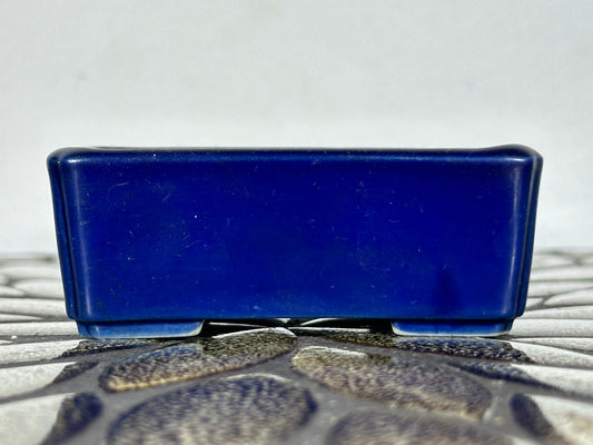 Preowned Vintage Japanese Tokoname Glazed Rectangular Bonsai Pot Jyuetu - 3.25 By 2.25”
