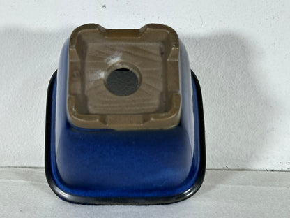 Preowned Japanese Square Cascade Bonsai Pot - 3.75” By 3”