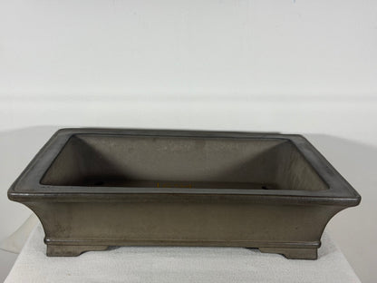 Preowned Japanese Tokoname Unglazed Rectangular Bonsai Pot Gyouzan Nakano - 16.5” x 12” x 4”