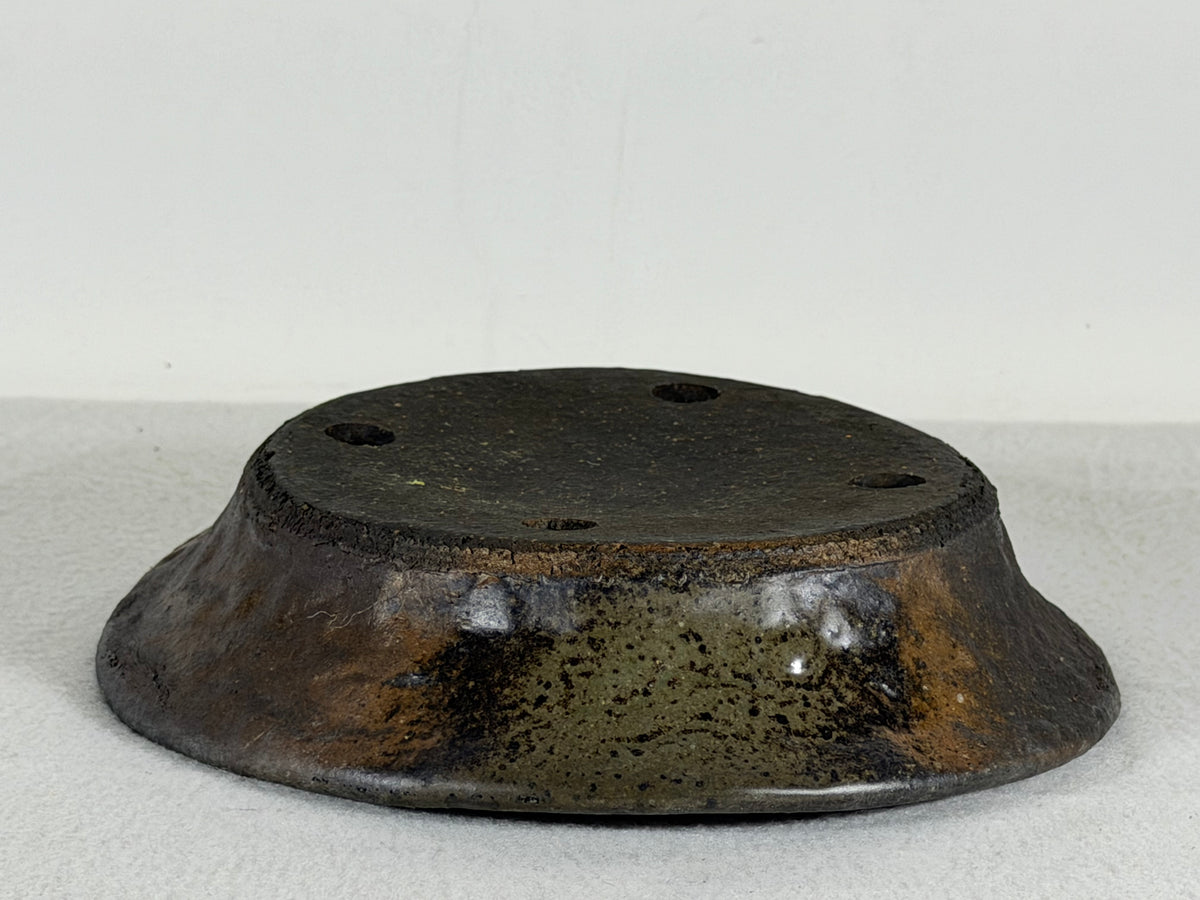 Preowned Japanese Tokoname Glazed Nanban Style Bonsai Pot - 7.75” By 1.75”