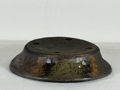 Preowned Japanese Tokoname Glazed Nanban Style Bonsai Pot - 7.75” By 1.75”