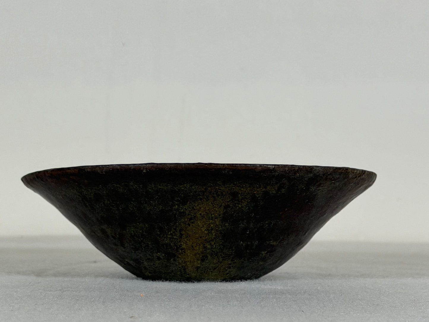 Preowned Japanese Tokoname Glazed Round Bonsai Pot - 4.75” By 1 5/8”