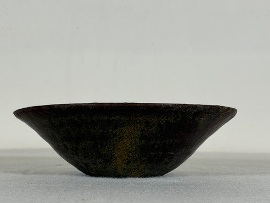 Preowned Japanese Tokoname Glazed Round Bonsai Pot - 4.75” By 1 5/8”