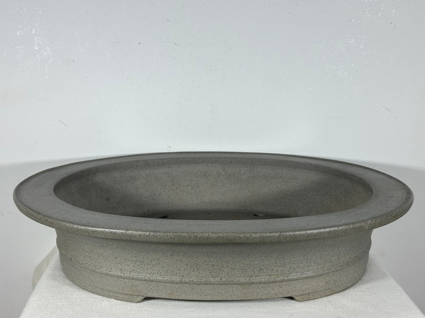 Preowned Japanese Tokoname Unglazed Oval  Bonsai Pot Seizan - 19” By 16”