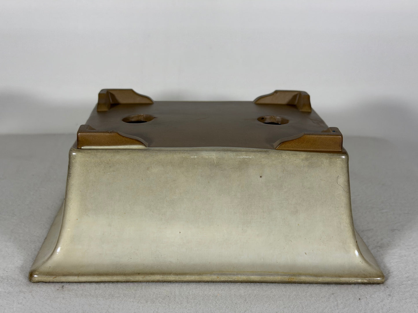 Preowned Japanese Tokoname Glazed Rectangular Bonsai Pot - 8.5” By 6.75”