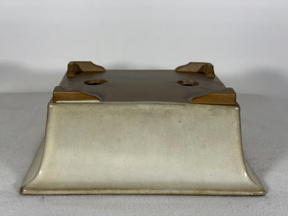 Preowned Japanese Tokoname Glazed Rectangular Bonsai Pot - 8.5” By 6.75”