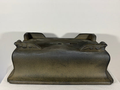 Preowned Vintage Japanese Tokoname Unglazed Rectangular Bonsai Pot Aiba Koyo - 15” By 11.25”