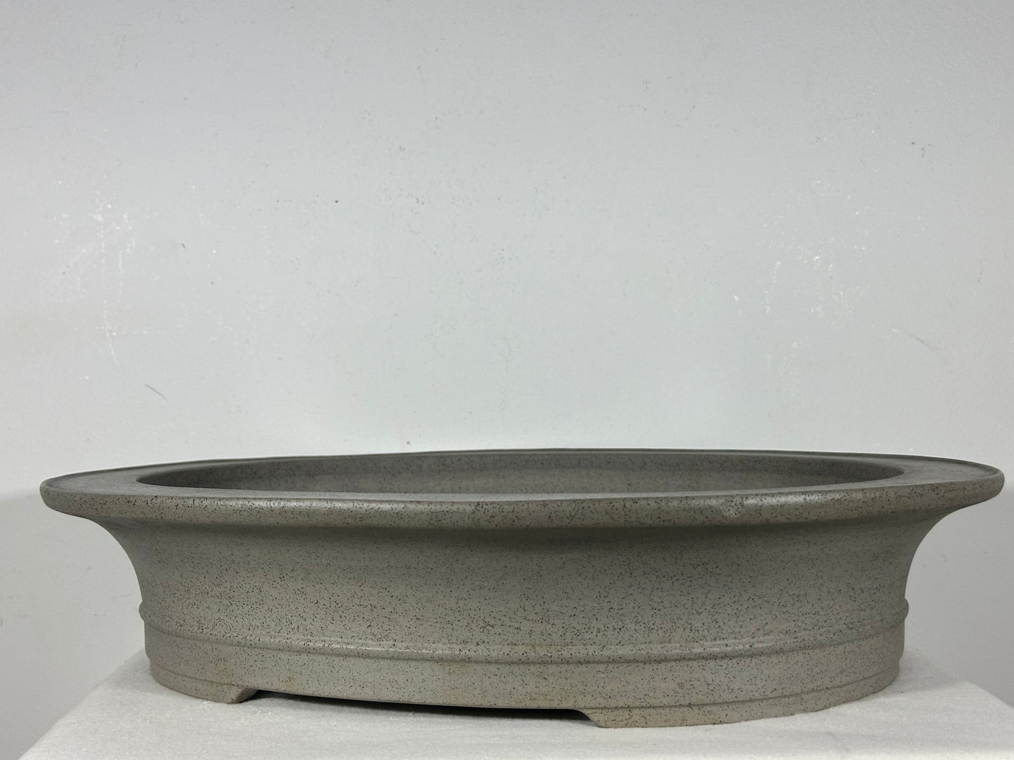 Preowned Japanese Tokoname Unglazed Oval  Bonsai Pot Seizan - 19” By 16”