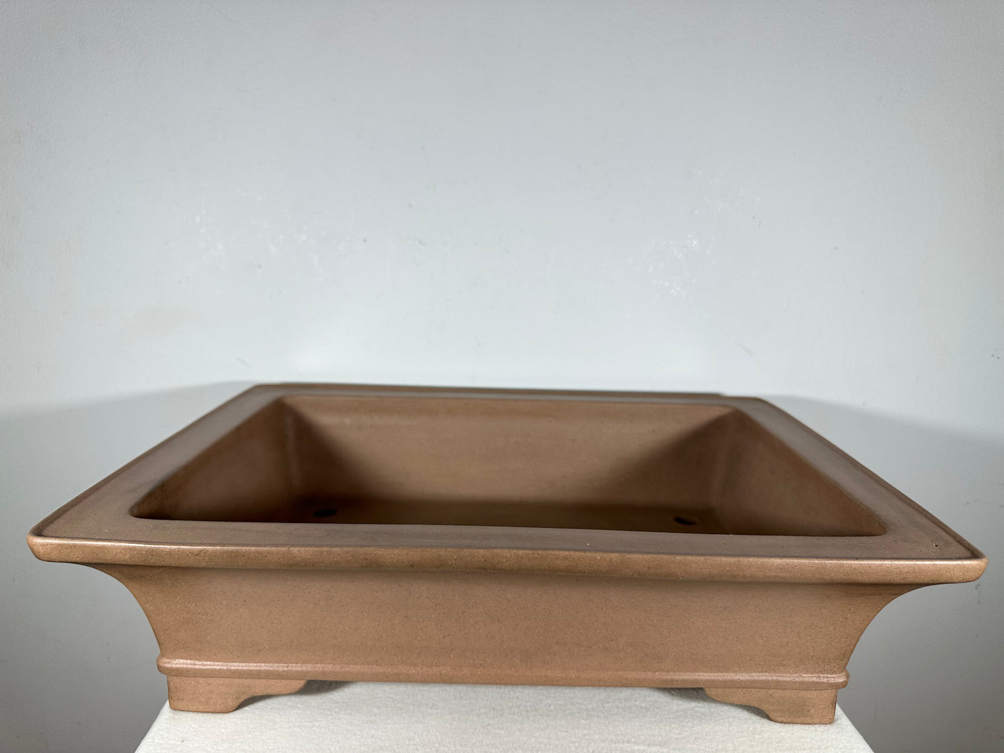 Preowned Japanese Tokoname Unglazed Rectangular Bonsai Pot Seizan - 19.5” By 14.25”