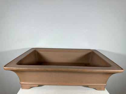 Preowned Japanese Tokoname Unglazed Rectangular Bonsai Pot Seizan - 19.5” By 14.25”