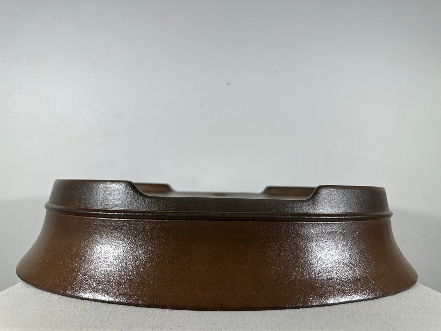 Preowned Japanese Tokoname Unglazed Oval Bonsai Pot Gyouzan - 19.75” By 15.5”
